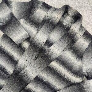 Eddie Bauer Cardigan Sweater‎ Womens XL Wool Blend Ombre Striped Knit Gray